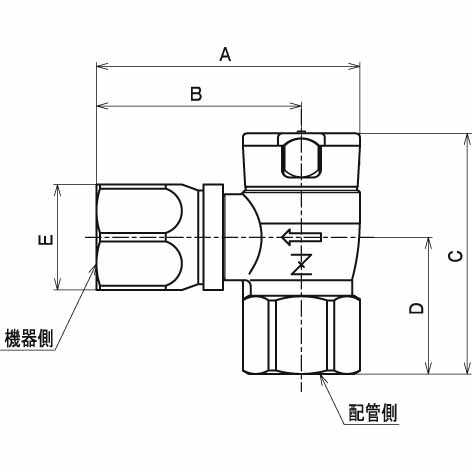 フレキＵＬねじガス栓／都市ガス用 - （機器接続ガス栓｜機器接続ガス